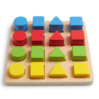 Geometric shapes wooden sorting board