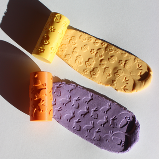 Lieldienu plastilīna rullīši, tekstūras rullīši ar stampiņu