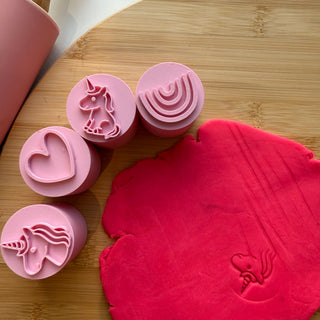 Vienradži - eko stampiņu komplekts plastilīna veidošanai Unicorn zīmodziņi, 4 gab