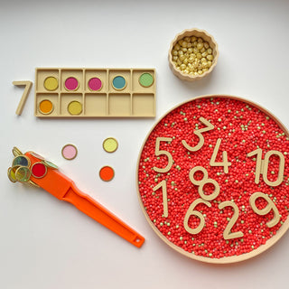 Cipari bērniem 1-10 matemātikas apguvei, eko sensorie cipari