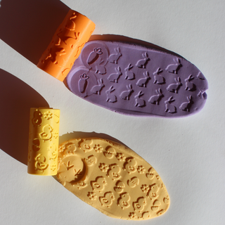 Lieldienu plastilīna rullīši, tekstūras rullīši ar stampiņu