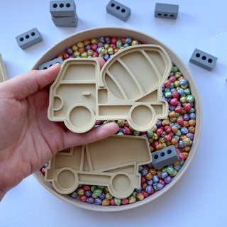 Būvlaukuma eko sensoro rotaļu formiņu komplekts- celtniecības transportlīdzekļi 2 gab