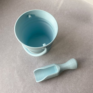 Pastel blue Eco sensory tool set - bucket and scoop