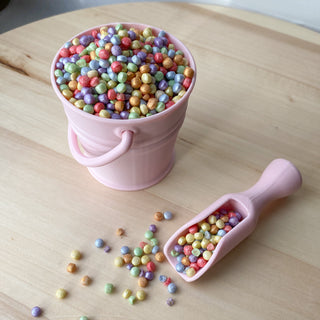 Pastel pink Eco sensory tool set - bucket and scoop