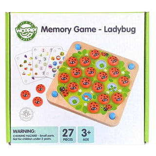 Wooden memory game for kids Ladybug with 10 picture inserts, educational game