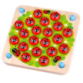 Wooden memory game for kids Ladybug with 10 picture inserts, educational game