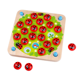 Wooden memory game for kids Ladybug with 10 picture inserts, educational game