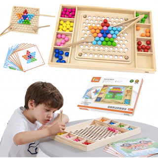 Large educational wooden bead mosaic set - Catch and Match