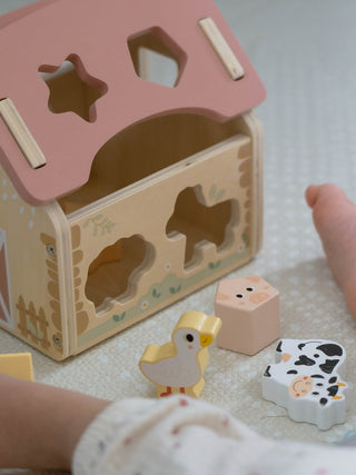 Barn sorter- wooden shape sorting farm