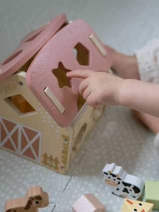 Barn sorter- wooden shape sorting farm