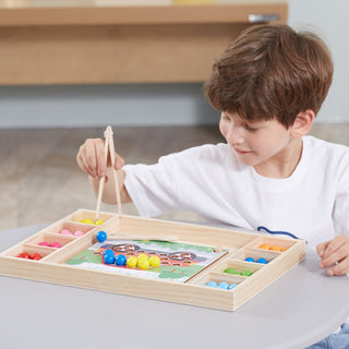 Large educational wooden bead mosaic set - Catch and Match