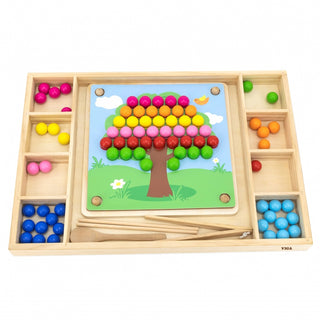 Large educational wooden bead mosaic set - Catch and Match