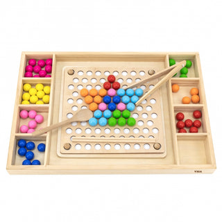 Large educational wooden bead mosaic set - Catch and Match