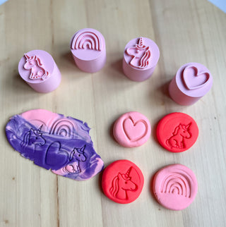 Vienradži - eko stampiņu komplekts plastilīna veidošanai Unicorn zīmodziņi, 4 gab