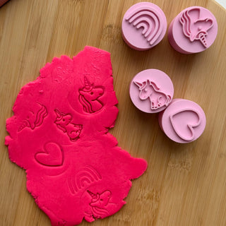 Vienradži - eko stampiņu komplekts plastilīna veidošanai Unicorn zīmodziņi, 4 gab