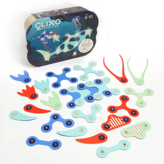CLIXO Ocean Creatures Pack 24 pcs Okeāna Magnētisks konstruktors bērniem ar tumsā spīdošiem elementiem, attīstošā rotaļlieta