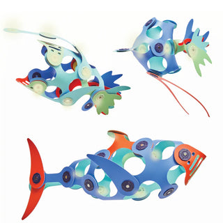 CLIXO Ocean Creatures Pack 24 pcs Okeāna Magnētisks konstruktors bērniem ar tumsā spīdošiem elementiem, attīstošā rotaļlieta