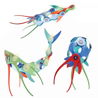 CLIXO Ocean Creatures Pack 24 pcs Okeāna Magnētisks konstruktors bērniem ar tumsā spīdošiem elementiem, attīstošā rotaļlieta