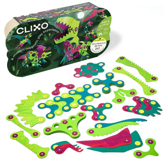 CLIXO Dino Adventure Pack 36 pcs Magnētisks konstruktors bērniem, attīstošā rotaļlieta
