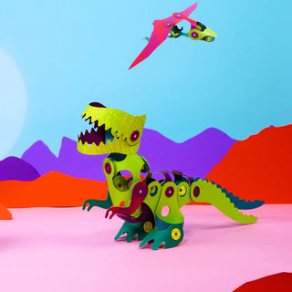CLIXO Dino Adventure Pack 36 pcs Magnētisks konstruktors bērniem, attīstošā rotaļlieta
