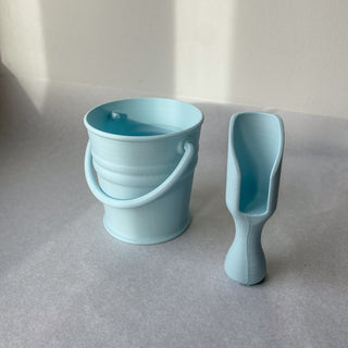 Pastel blue Eco sensory tool set - bucket and scoop