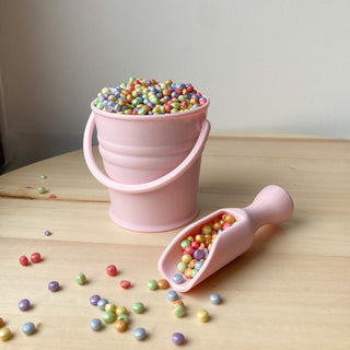 Pastel pink Eco sensory tool set - bucket and scoop