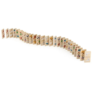 Double sided wooden Domino for kids - animals and dots