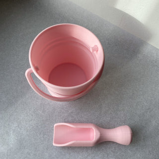 Pastel pink Eco sensory tool set - bucket and scoop