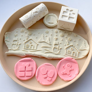 Stampiņa- Ziemassvētku tekstūras kubs plastilīnam
