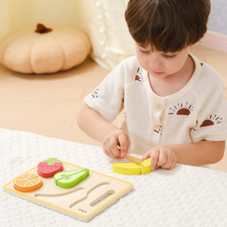 Wooden cutting fruit puzzle set