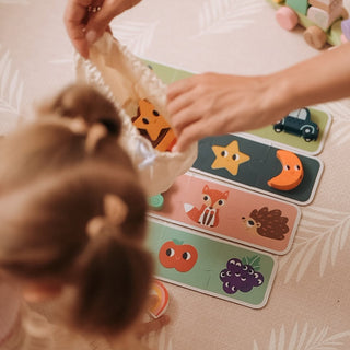 2 in 1 sensory puzzle set with wooden figures