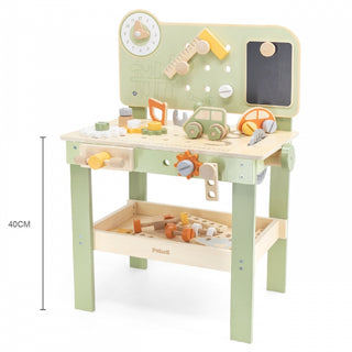 Koka meistara darbagalds bērniem ar instrumentiem un aksesuāriem