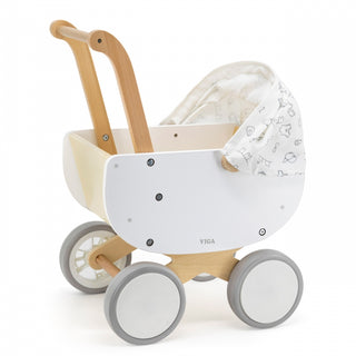 Koka leļļu guļamie ratiņi