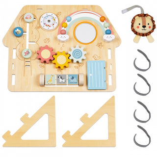 Koka motorikas aktivitāšu dēlis mazuļiem ar statīvu, busy board