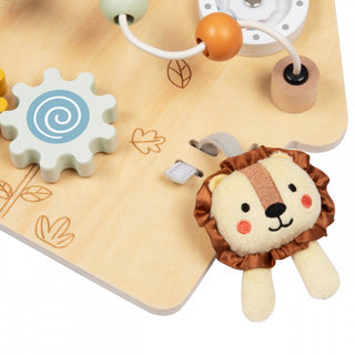 Koka motorikas aktivitāšu dēlis mazuļiem ar statīvu, busy board