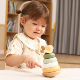 Bird- wooden stacking pyramid