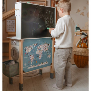 Koka rotaļu virtuve bērniem ar aksesuāriem