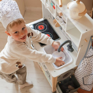 Koka rotaļu virtuve bērniem ar aksesuāriem