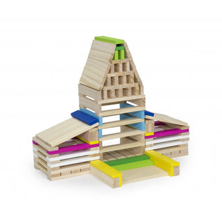 Koka stienīšu konstruktors- mazais arhitekts, 250 gab