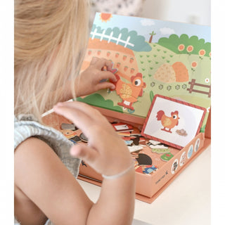 Ferma- magnētiskā spēle, tāfele ar kartiņām lauku sēta