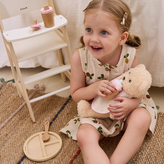 Leļļu barošanas koka komplekts- aksesuāri lellēm