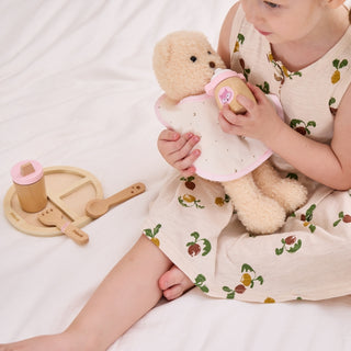 Leļļu barošanas koka komplekts- aksesuāri lellēm