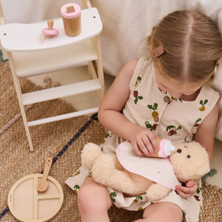 Leļļu barošanas koka komplekts- aksesuāri lellēm