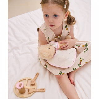 Leļļu barošanas koka komplekts- aksesuāri lellēm