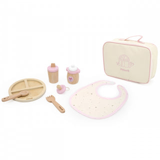 Leļļu barošanas koka komplekts- aksesuāri lellēm