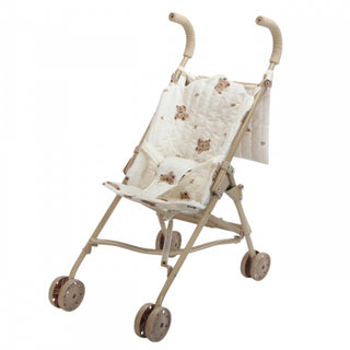Foldable doll stroller with teddy bear pattern