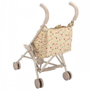 Foldable doll stroller with floral pattern