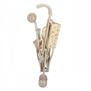 Foldable doll stroller with floral pattern