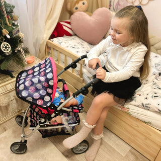 Leļļu rati ar maināmu pozīciju un regulējamu rokturi