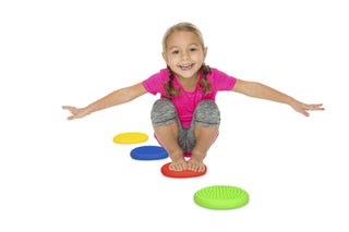 Colored sensory balance and massage discs for kids, 4 pcs., diameter 17 cm
